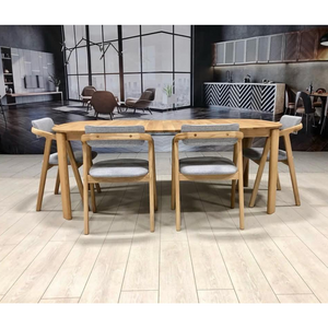 Table à manger ronde extensible en bois massif de chêne Victoria - VESKOR