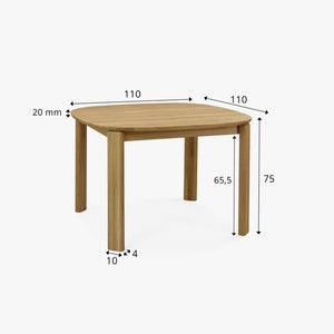 Table à manger ronde extensible en bois massif de chêne Victoria - VESKOR