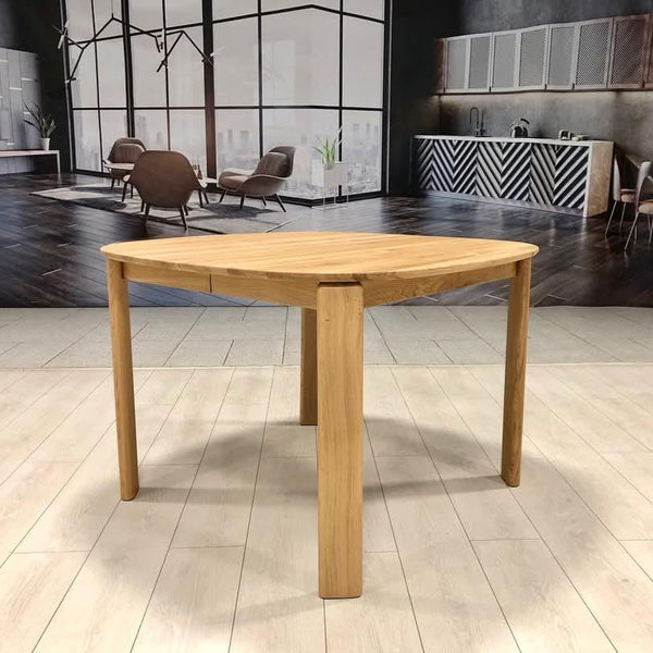 Table à manger ronde extensible en bois massif de chêne Victoria - VESKOR