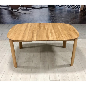 Table à manger ronde extensible en bois massif de chêne Victoria - VESKOR