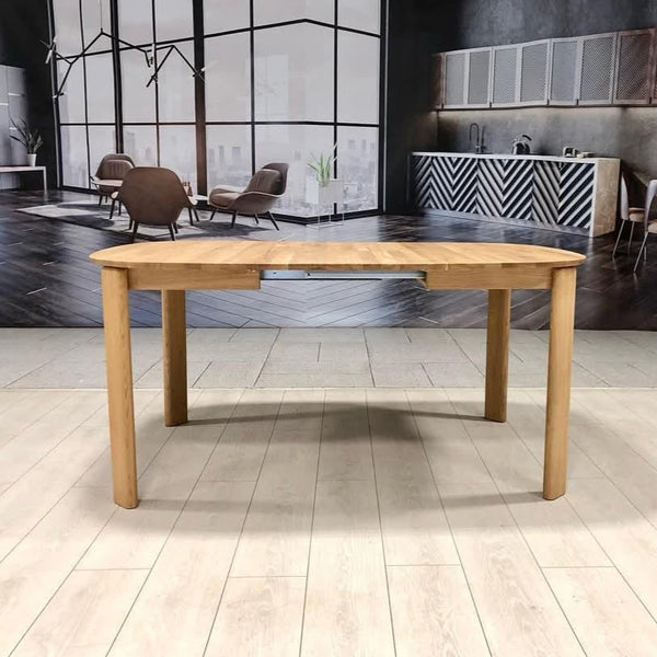 Table à manger ronde extensible en bois massif de chêne Victoria - VESKOR