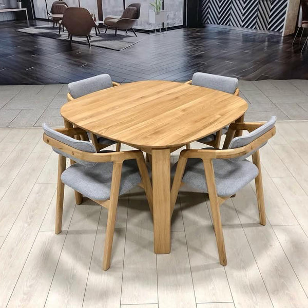 Table à manger ronde extensible en bois massif de chêne Victoria - VESKOR