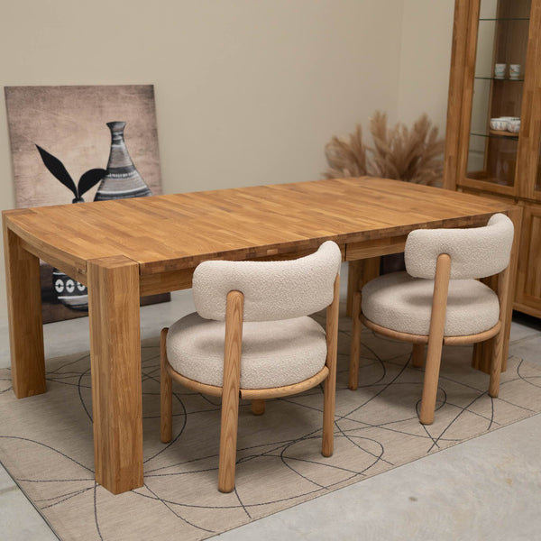Table à manger extensible en chêne massif Balder