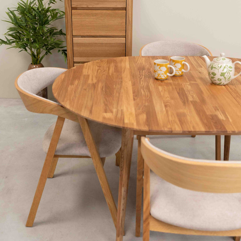 Table à manger extensible en bois massif de chêne Escandi 5