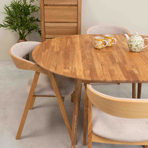 Table à manger extensible en bois massif de chêne Escandi 5