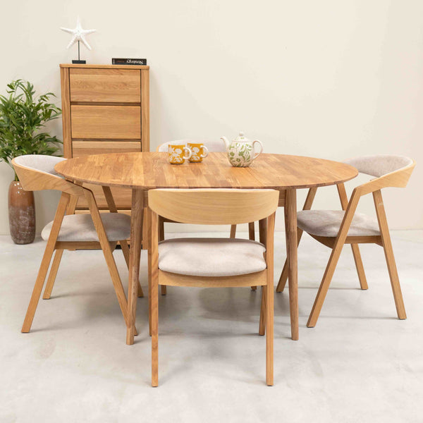 Table à manger extensible en bois massif de chêne Escandi 5