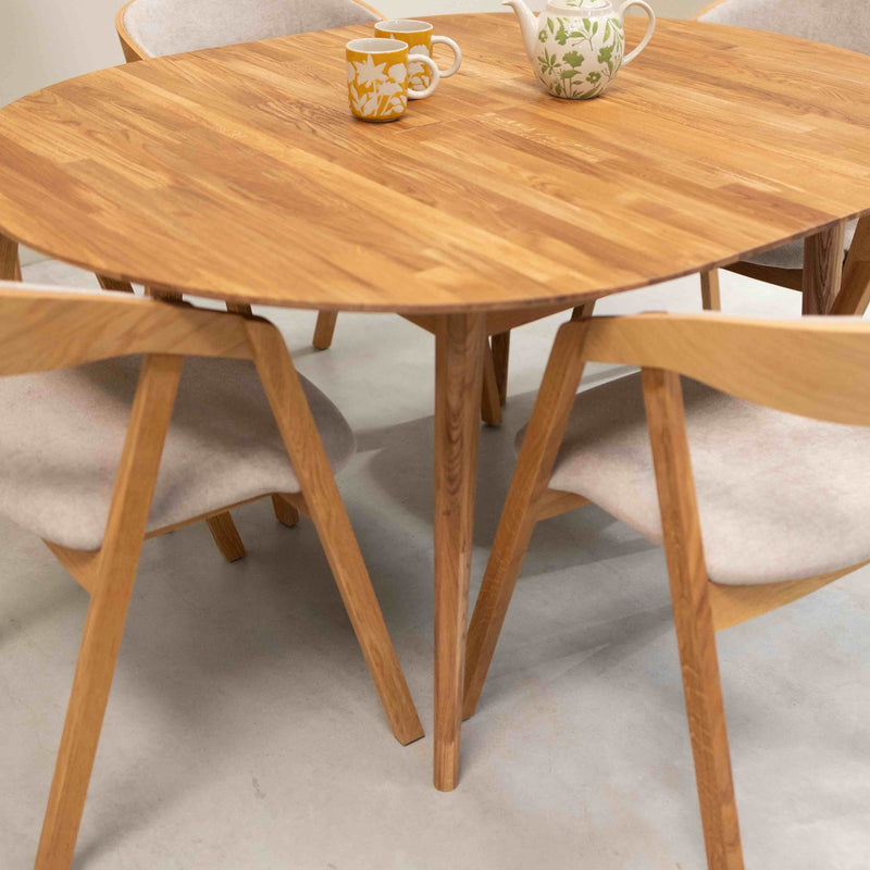 Table à manger extensible en bois massif de chêne Escandi 5