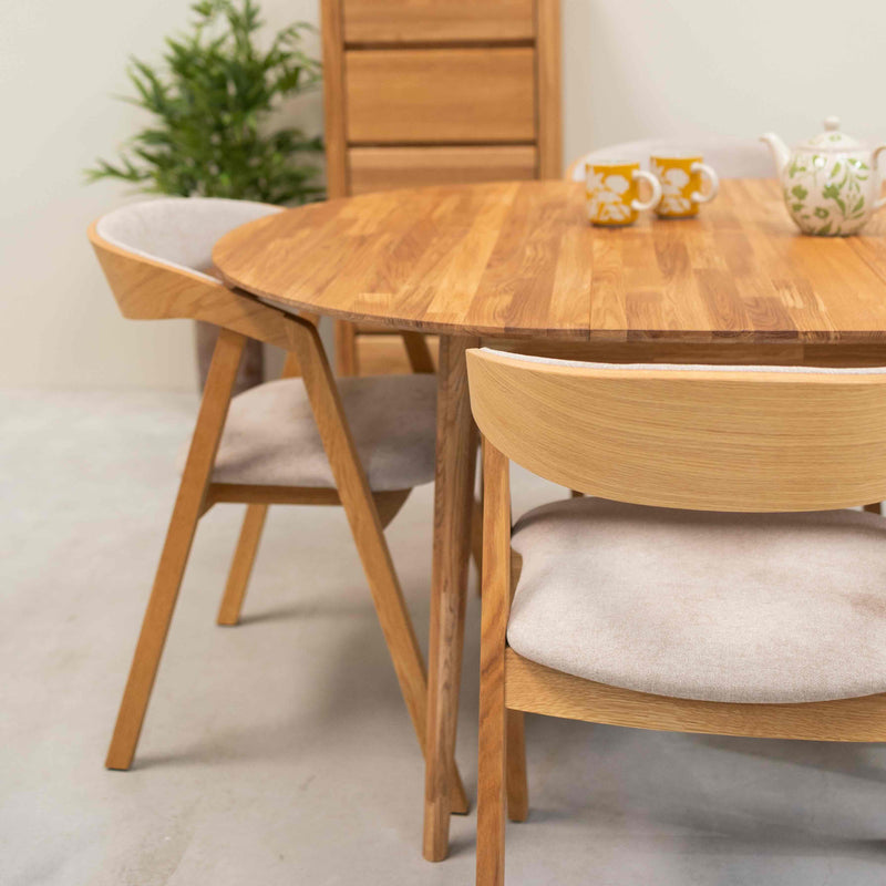 Table à manger extensible en bois massif de chêne Escandi 5