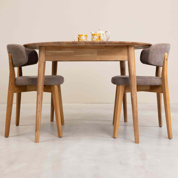 Table à manger extensible en bois massif de chêne Escandi 5