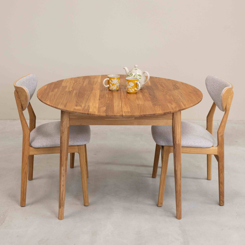 Table à manger extensible en bois massif de chêne Escandi 5