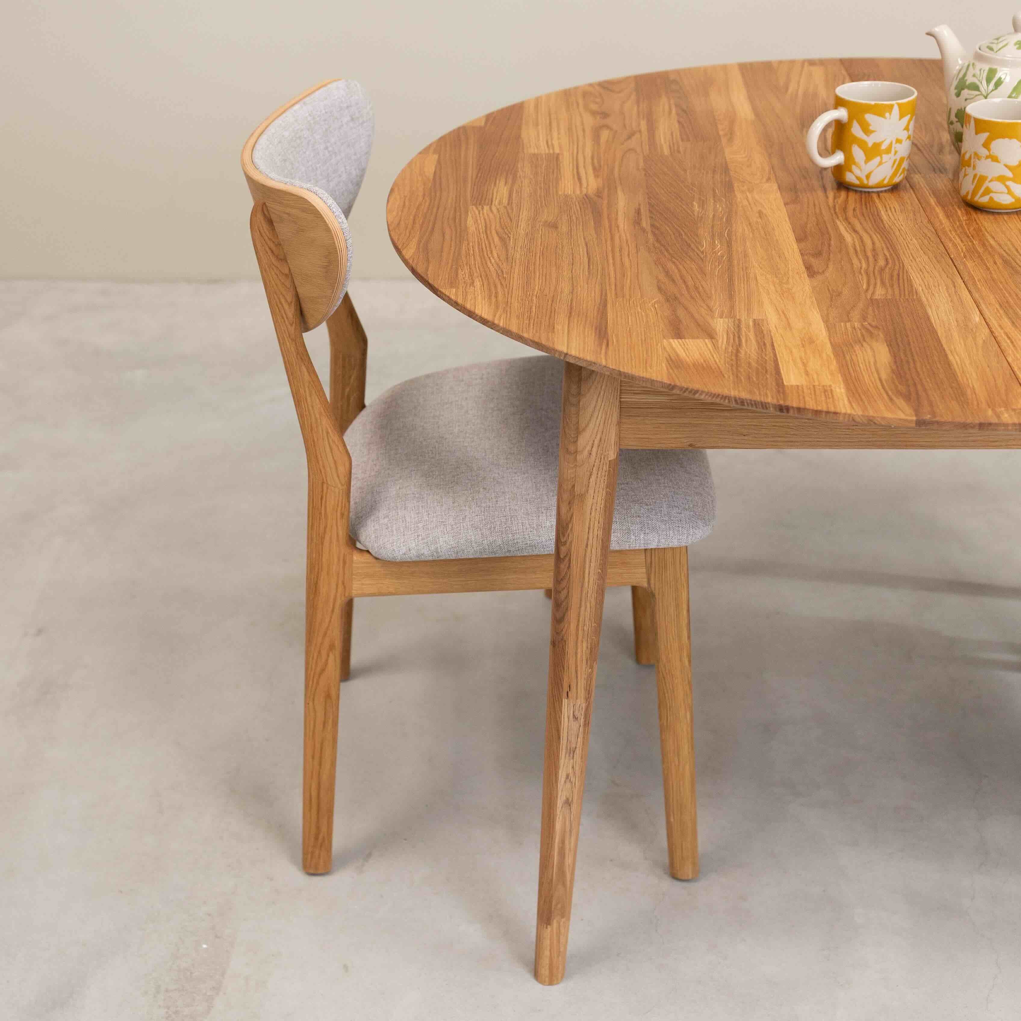 Table à manger extensible en bois massif de chêne Escandi 5