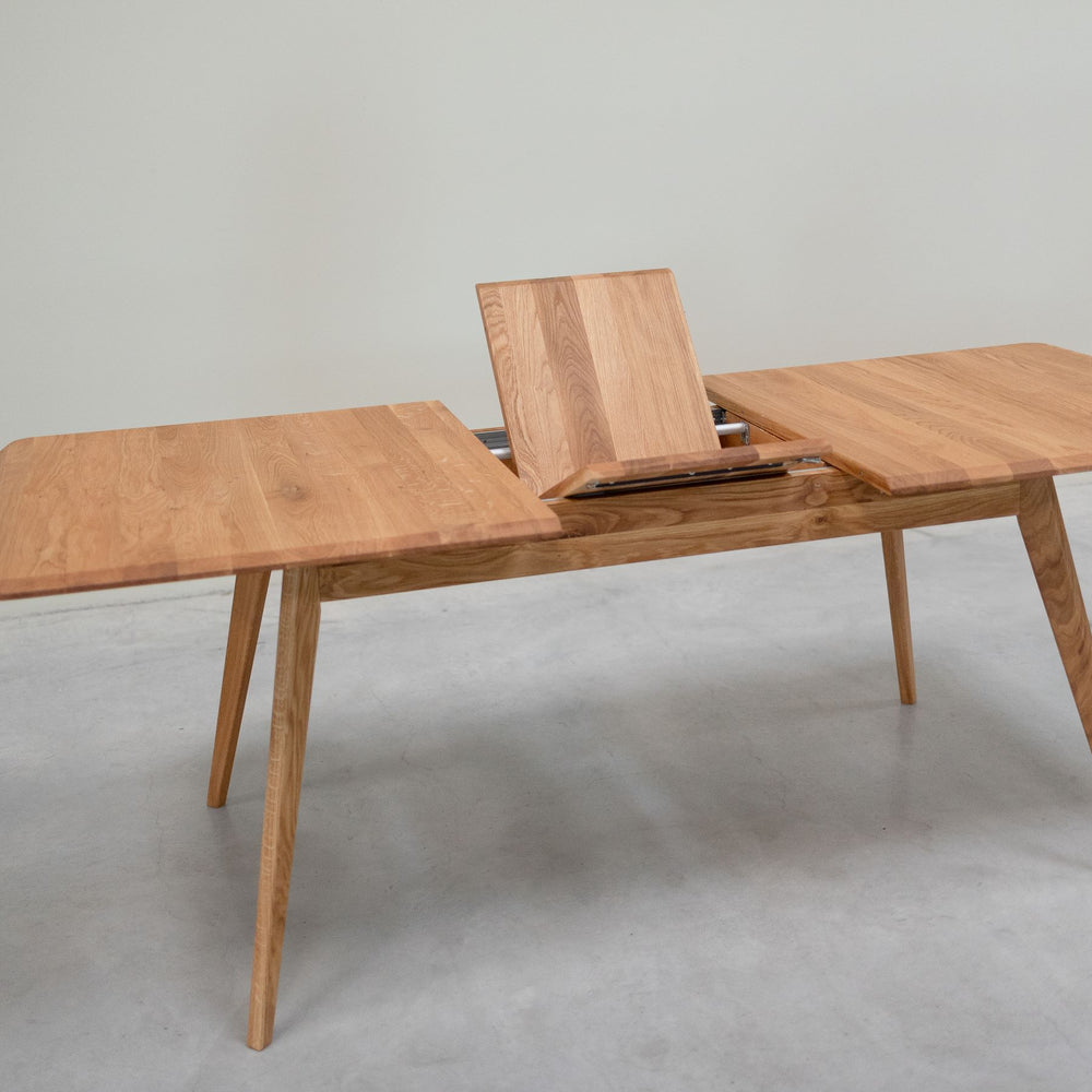 Table à manger extensible en bois massif de chêne Genève - 160-200 x 90 x 75 cm - NordicStory