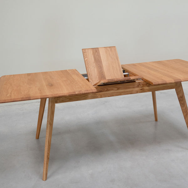 Table à manger extensible en bois massif de chêne Genève - 160-200 x 90 x 75 cm - NordicStory