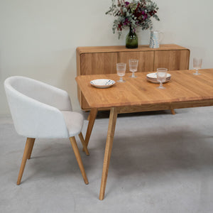 Table à manger extensible en bois massif de chêne Genève - 160-200 x 90 x 75 cm - NordicStory