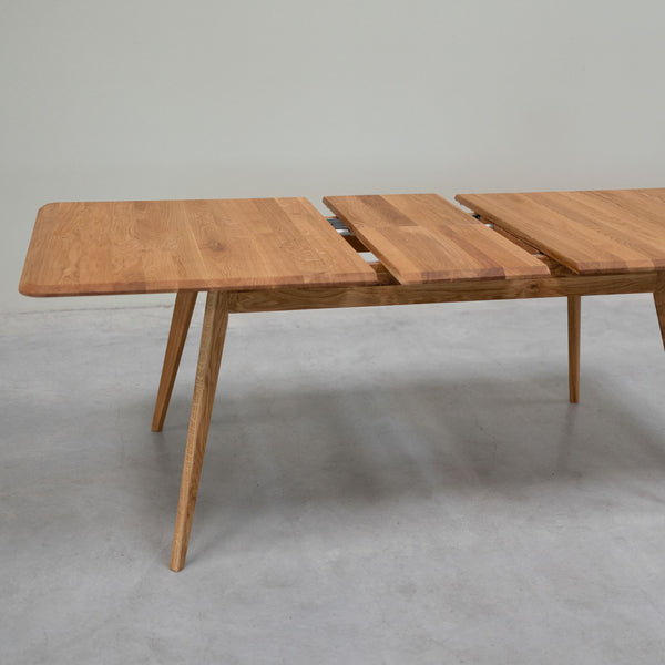 Table à manger extensible en bois massif de chêne Genève - 160-200 x 90 x 75 cm - NordicStory