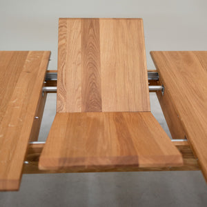 Table à manger extensible en bois massif de chêne Genève - 160-200 x 90 x 75 cm - NordicStory