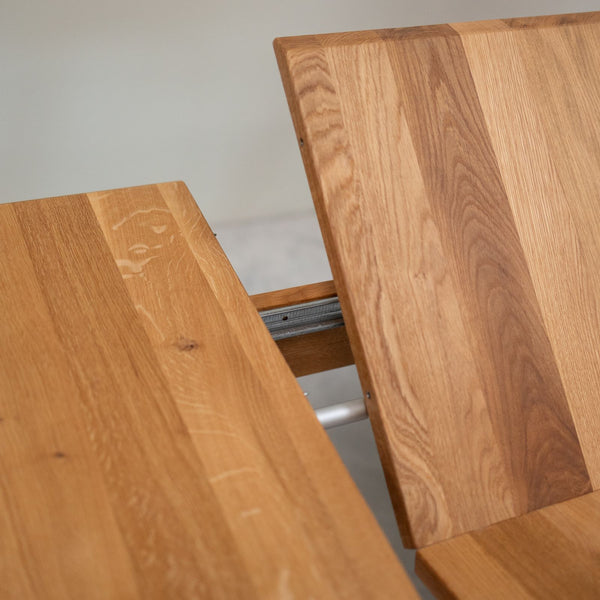Table à manger extensible en bois massif de chêne Genève - 160-200 x 90 x 75 cm - NordicStory