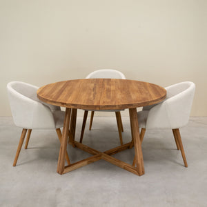 Table à manger ronde extensible en chêne massif MOBY - NordicStory