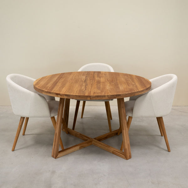 Table à manger ronde extensible en chêne massif MOBY - NordicStory