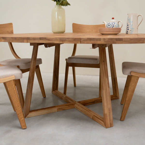 Table à manger ronde extensible en chêne massif MOBY - NordicStory