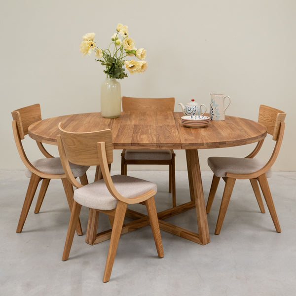 Table à manger ronde extensible en chêne massif MOBY - NordicStory