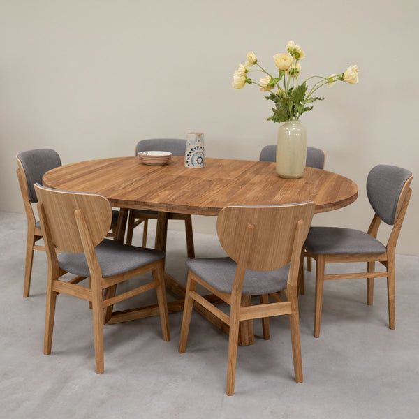 Table à manger ronde extensible en chêne massif MOBY - NordicStory