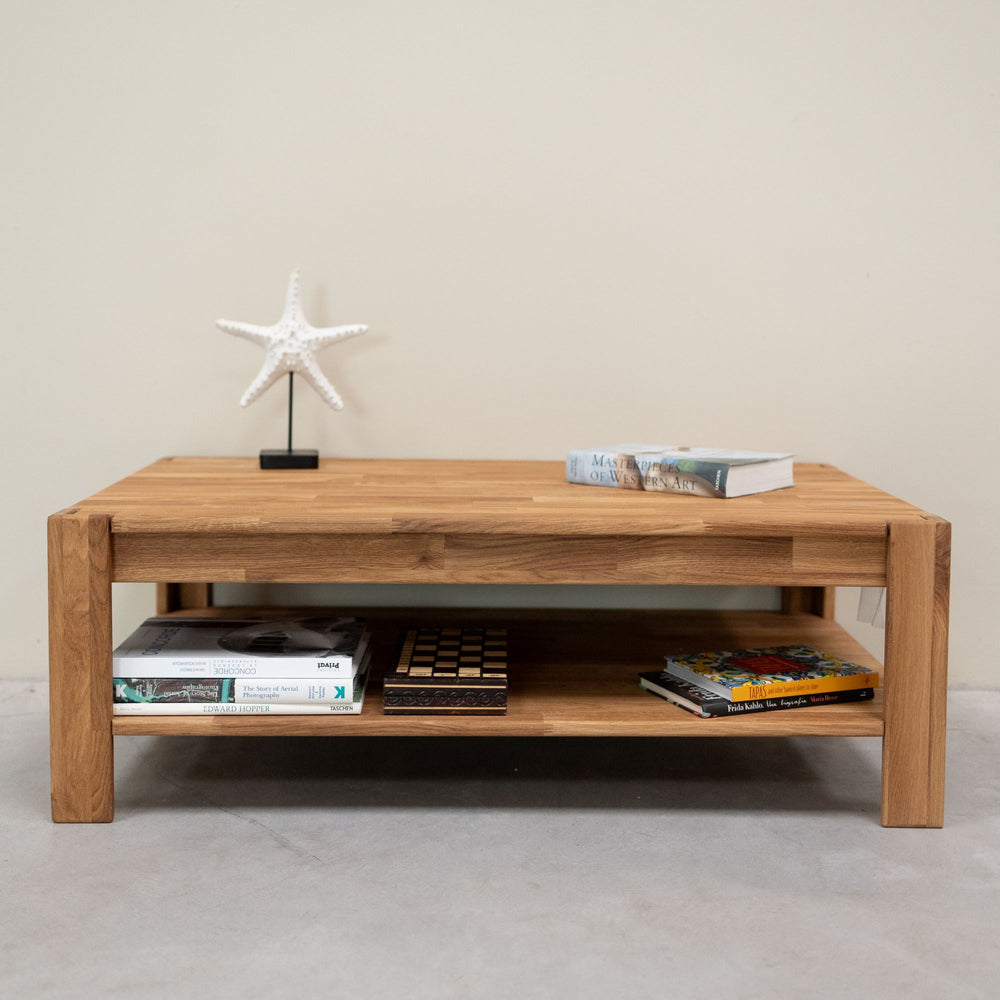 Table basse en bois massif de chêne Mauritz 4 – 70 x 70 x 38 cm / 110 x 70 x 38 cm - NordicStory