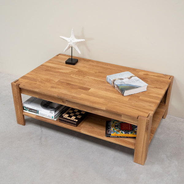Table basse en bois massif de chêne Mauritz 4 – 70 x 70 x 38 cm / 110 x 70 x 38 cm - NordicStory