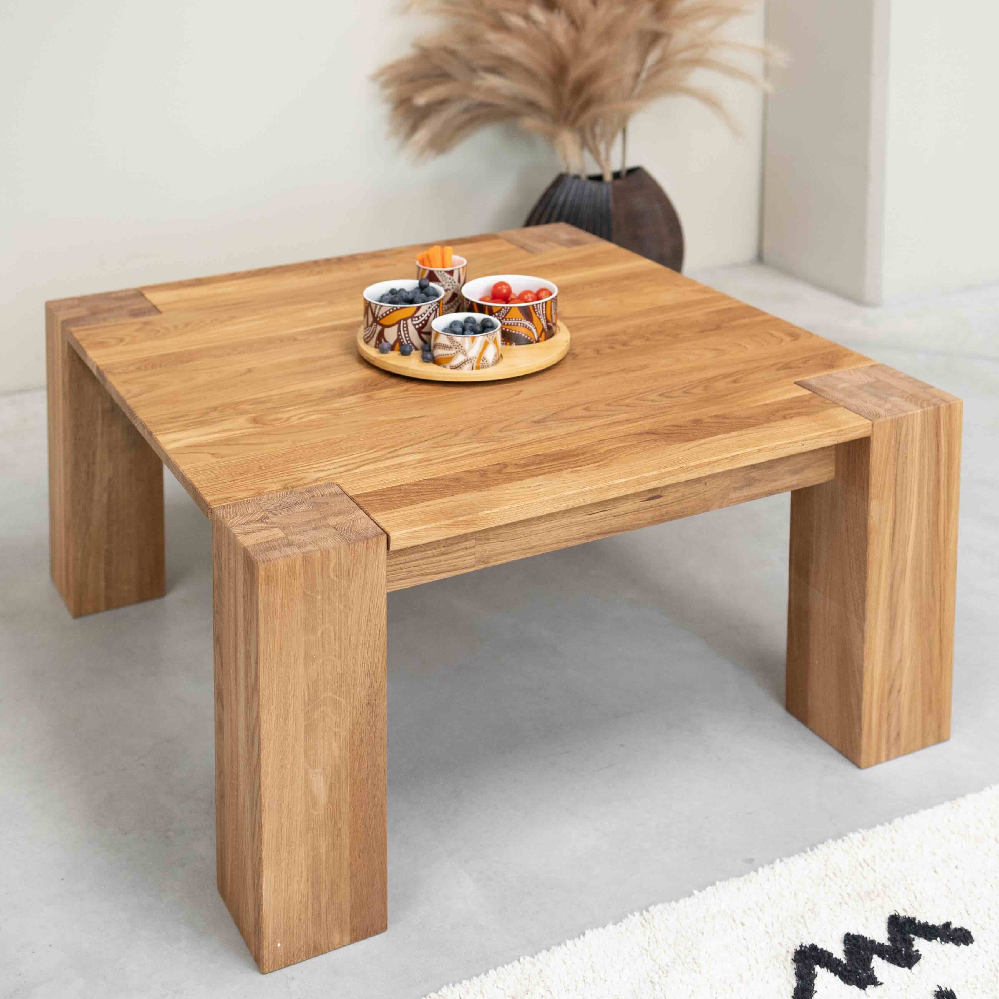 Table basse en bois massif de chêne Nordic