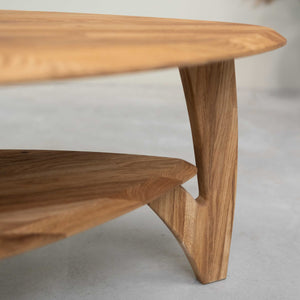 Table basse en bois massif de chêne Vankel