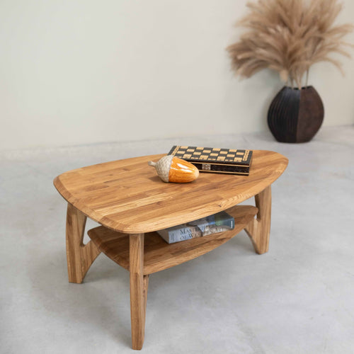 Table basse en bois massif de chêne Vankel