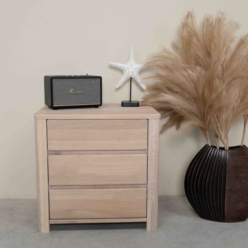 Table de chevet caisson en bois massif de chêne style nordique Roble.store