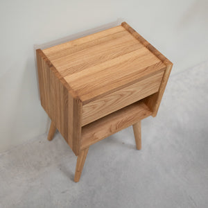 Table de chevet en bois massif de chêne Malmo - 40 x 30 x 55 cm - VESKOR