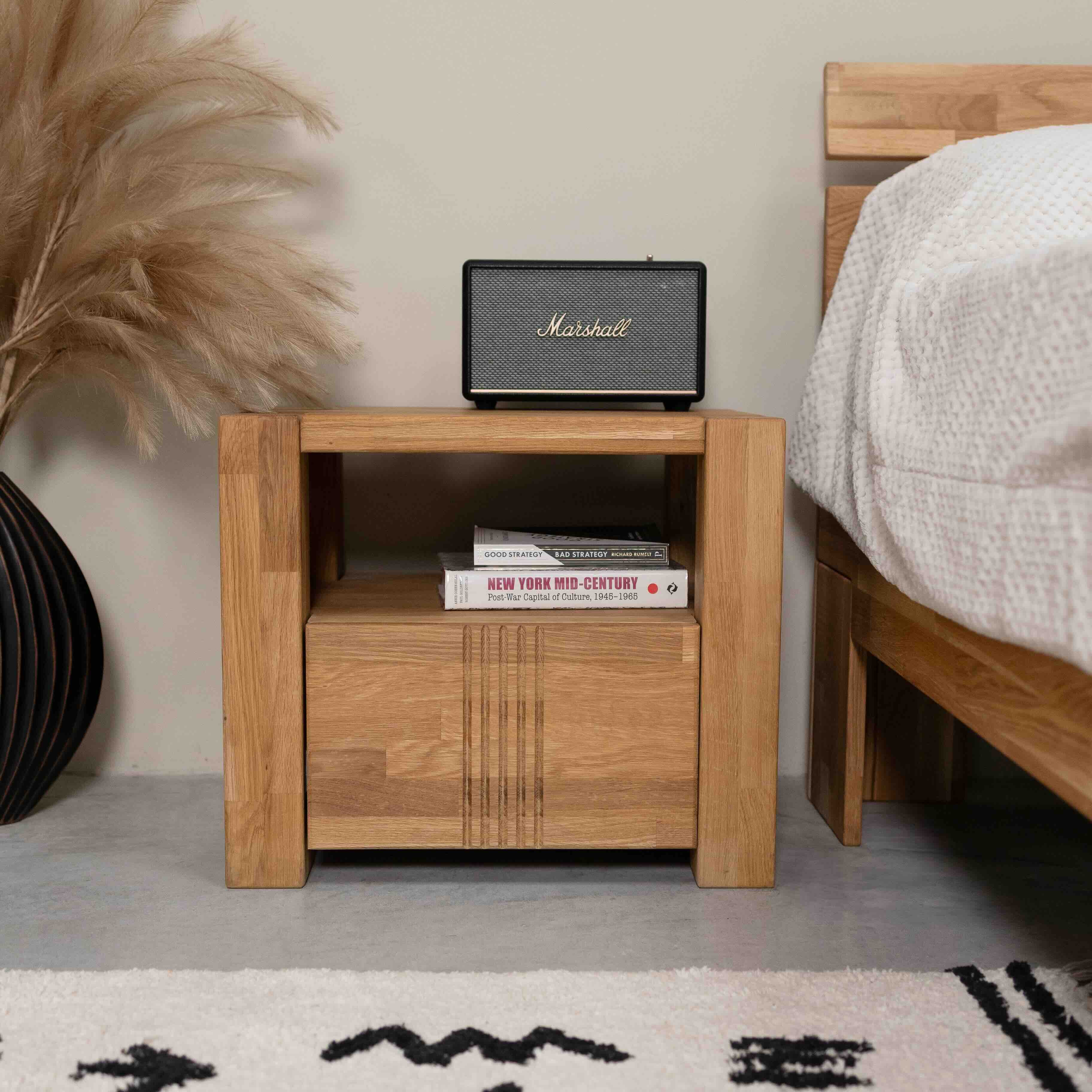 Table de chevet en bois massif de chêne style nordique Roble.store