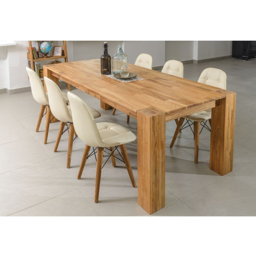 Table à manger en bois massif de chêne Mauritz 3 – 200 x 100 x 75 cm - NordicStory