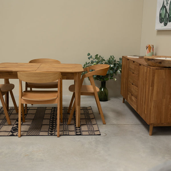 Table à manger extensible en bois massif de chêne France