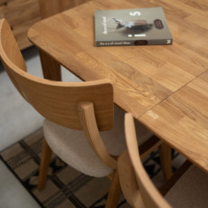 Table à manger extensible en bois massif de chêne France