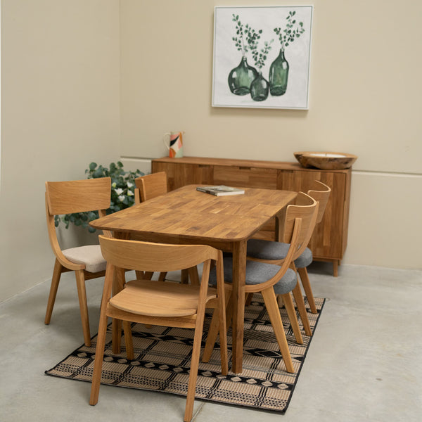 Table à manger extensible en bois massif de chêne France