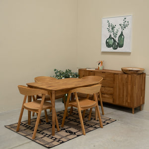 Table à manger extensible en bois massif de chêne France