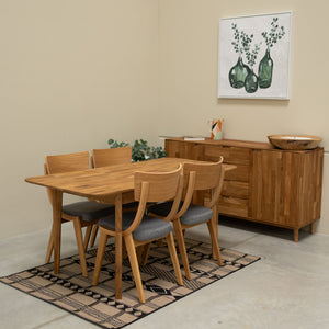 Table à manger extensible en bois massif de chêne France