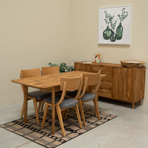 Table à manger extensible en bois massif de chêne France