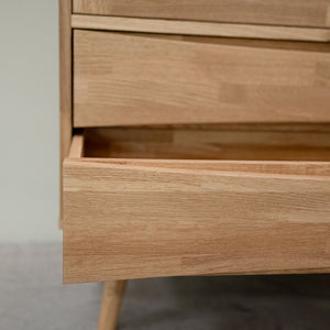 Vitrine en bois massif de chêne Malmo - 120 x 40 x 140 cm - VESKOR