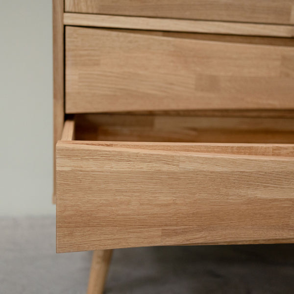 Vitrine en bois massif de chêne Malmo - 120 x 40 x 140 cm - VESKOR