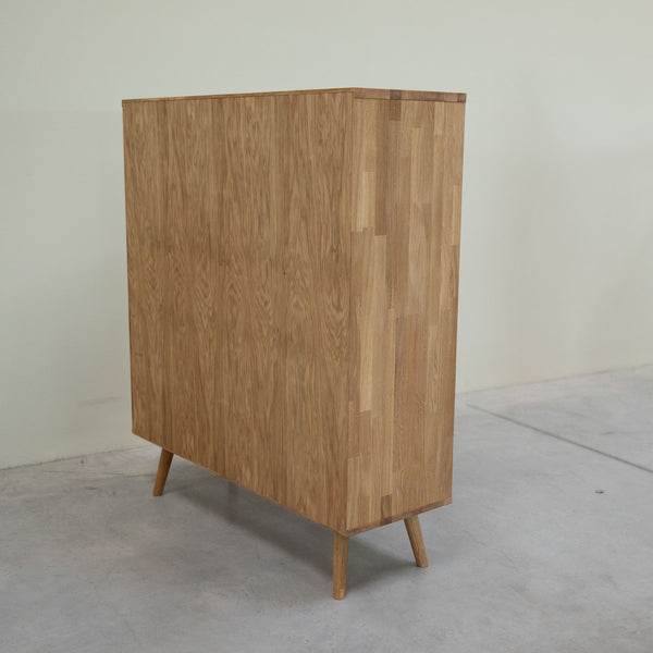 Vitrine en bois massif de chêne Malmo - 120 x 40 x 140 cm - VESKOR