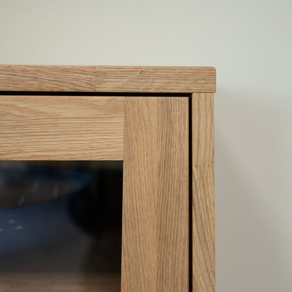 Vitrine en bois massif de chêne Malmo - 120 x 40 x 140 cm - VESKOR