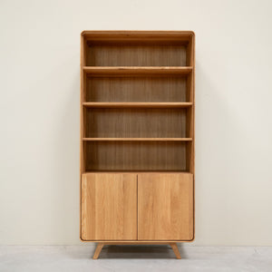 Vitrine en bois massif de chêne Genève 2 - 90 x 45 x 180 cm - NordicStory