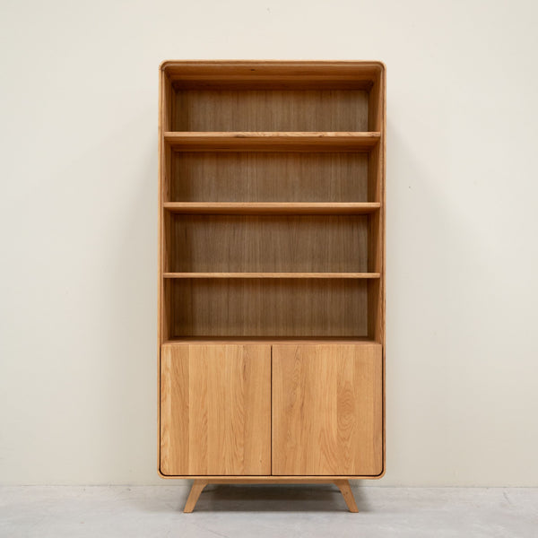 Vitrine en bois massif de chêne Genève 2 - 90 x 45 x 180 cm - NordicStory