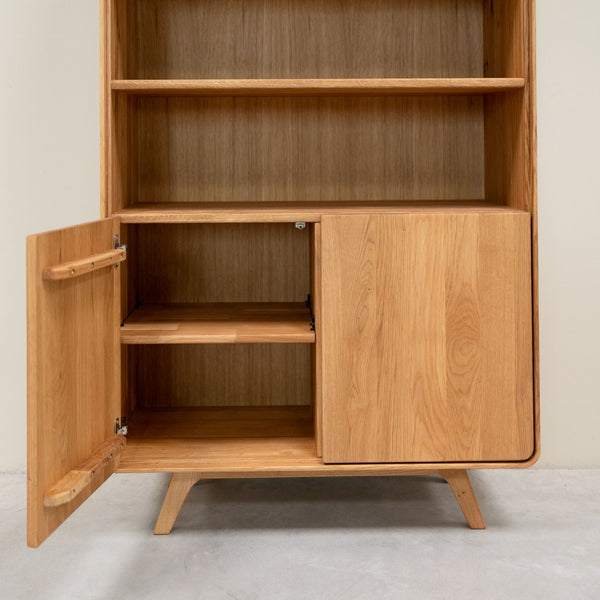Vitrine en bois massif de chêne Genève 2 - 90 x 45 x 180 cm - NordicStory