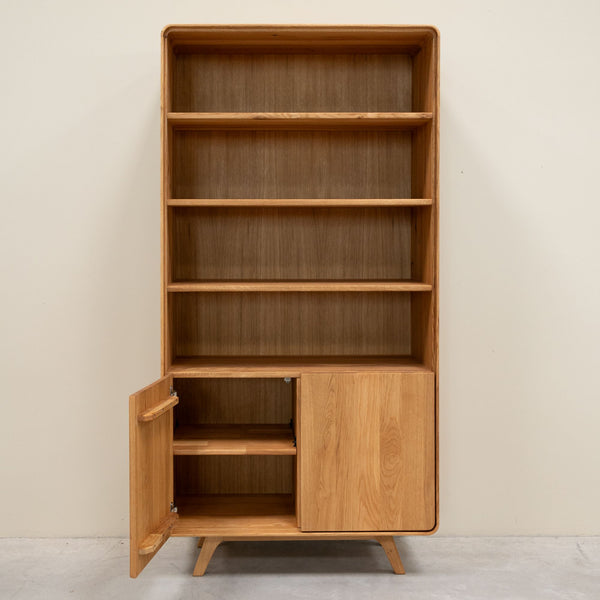 Vitrine en bois massif de chêne Genève 2 - 90 x 45 x 180 cm - NordicStory