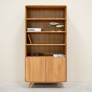 Vitrine en bois massif de chêne Genève 2 - 90 x 45 x 180 cm - NordicStory